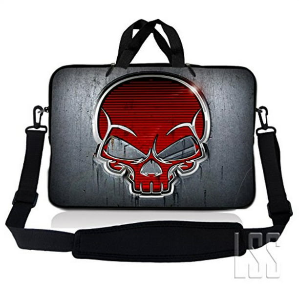 Laptop Shoulder Bag 15.6 Inch Skull Briefcase Protective Bag 